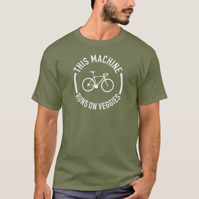 T-shirt Cette machine fonctionne avec un vélo à légumes (Devant)