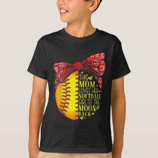 T-shirt Cette maman aime sa petite fille de softball jusqu