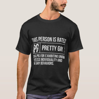 T-shirt Cette personne est classé PG Plutôt Gay Funny LGBT