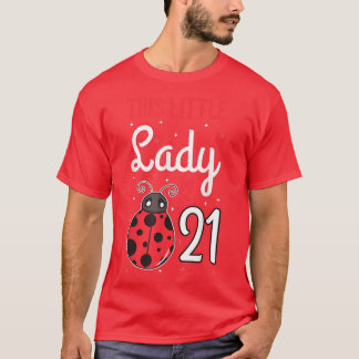 T-shirt Cette Petite Dame Est 21 Ladybug Anniversaire Lady