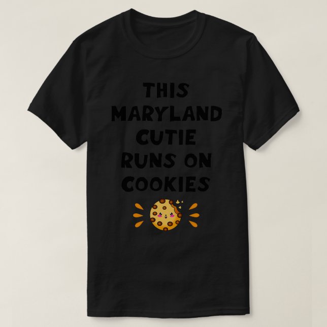 T-shirt Cette petite fille du Maryland court sur les cooki (Design devant)
