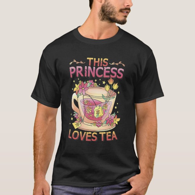T-shirt Cette Princesse Aime Le Thé Fille (Devant)