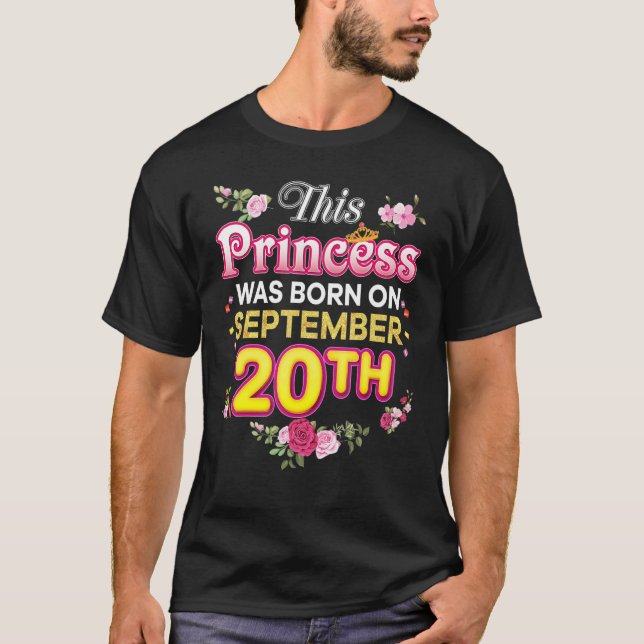 T-shirt Cette Princesse Est Née Le 20 Septembre 20 Happy (Devant)