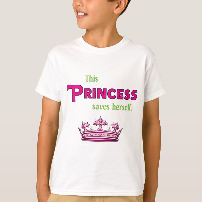 T-shirt Cette princesse Saves Herself (Devant)