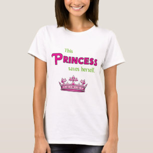 T-shirt Cette princesse Saves Herself