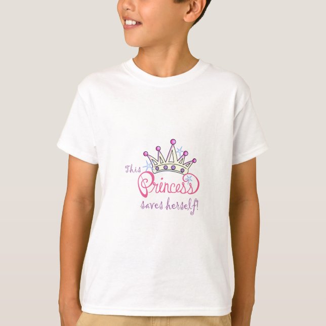 T-shirt Cette Princesse Se Sauve Elle-Même ! (Devant)