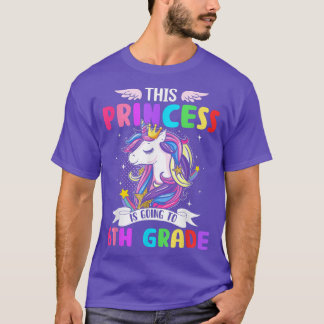 T-shirt Cette Princesse Va À La 6E Année Unicorne Magica