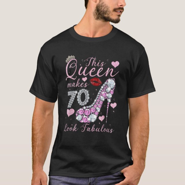 T-shirt Cette reine 70 et fabuleux 70e anniversaire Diaman (Devant)