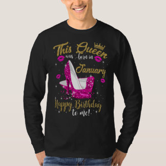 T-shirt Cette Reine Est Née En Janvier Pour Filles Et Femm