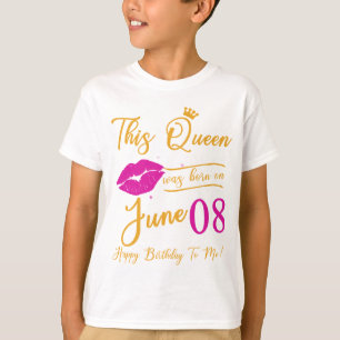 T-shirt Cette Reine Est Née En Juin Joyeux Anniversaire P