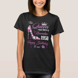 T-shirt Cette Reine Est Née En Novembre 1950 72e Anniversa
