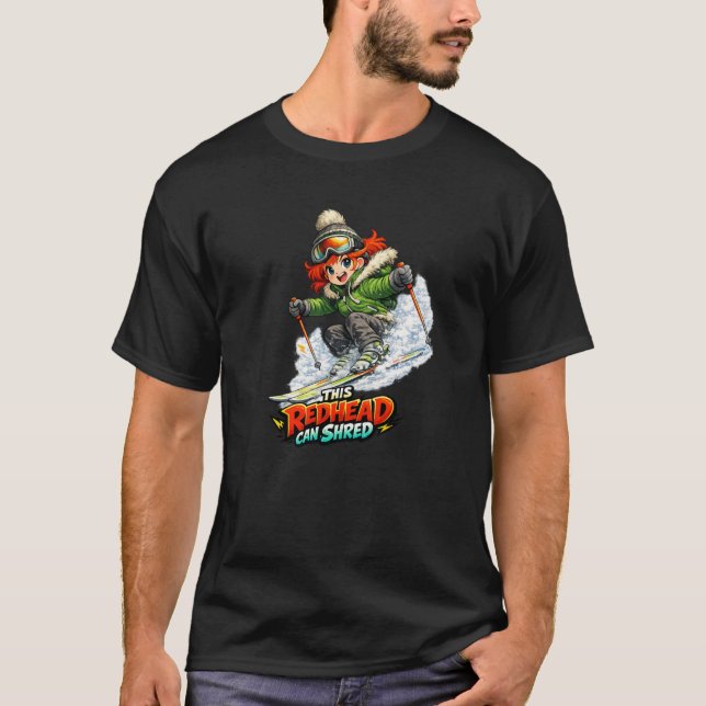 T-shirt Cette rousse peut déchiqueter Manga Pride Skiing S (Devant)