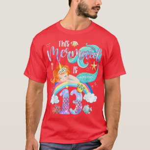 T-shirt Cette Sirène Est 13ème Anniversaire Filles Unicorn