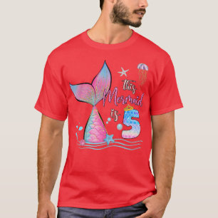 T-shirt Cette Sirène Est 5e Anniversaire Filles Magique 5