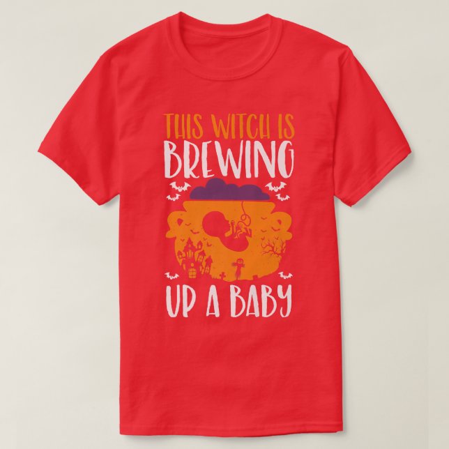 T-shirt Cette sorcière est en train de brasser un bébé enc (Design devant)
