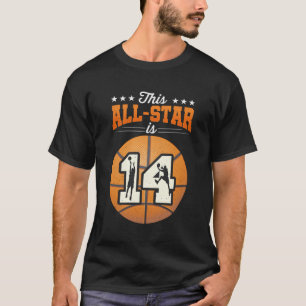 T-shirt Cette Toute Étoile Est 14 Ans Garçon Anniversaire
