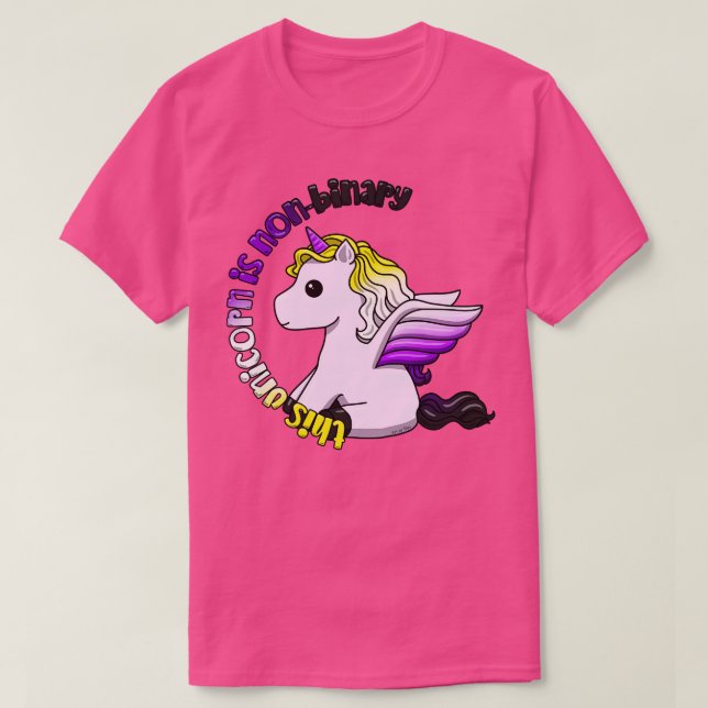 T-shirt Cette Unicorne Est Non binaire (Design devant)