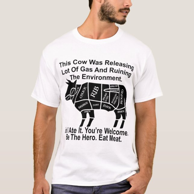 T-shirt Cette Vache Gaspillait L'Environnement Alors Je L' (Devant)