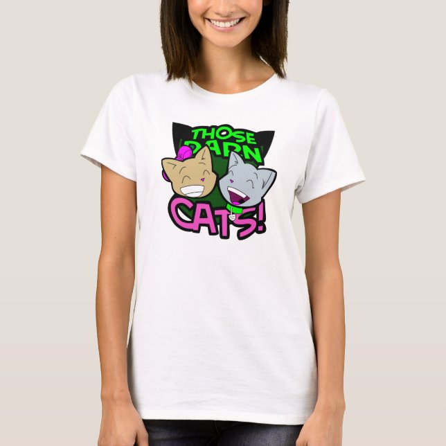 T-shirt Ceux raccommodent la pièce en t de dames de chats (Devant)
