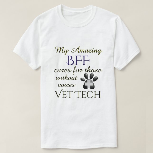 T-shirt Ceux sans technologie de vétérinaire des voix BFF (Design devant)