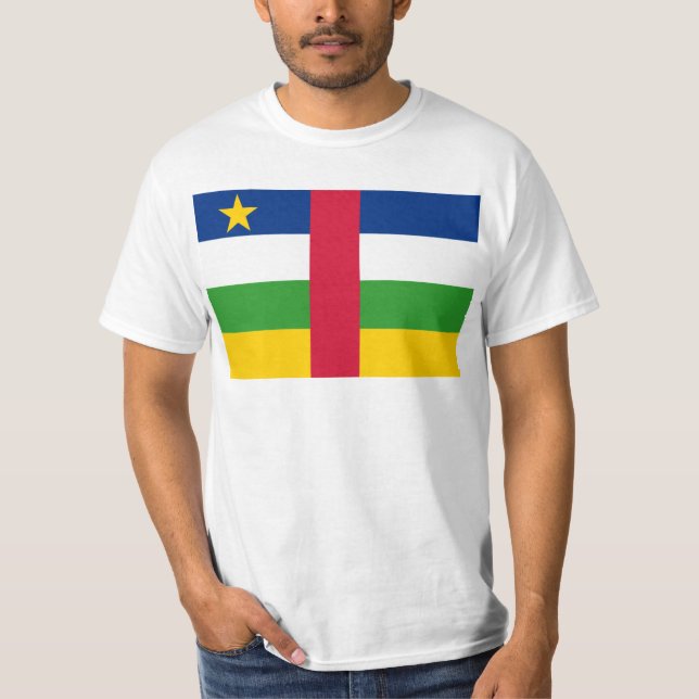T-shirt CF de drapeau de la république centrafricaine (Devant)
