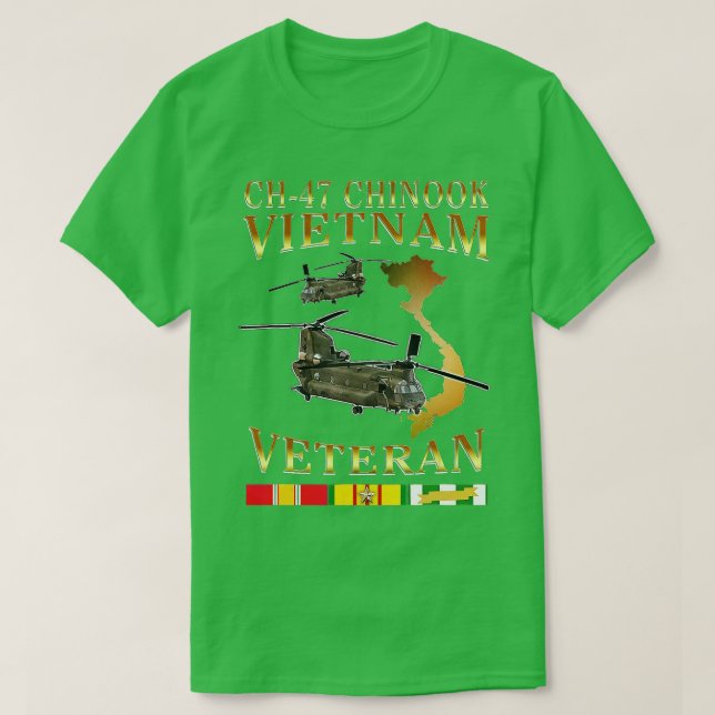 T-shirt CH47 chinook Vietnam Vétérinaire Cadeau pour père  (Design devant)