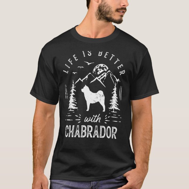 T-shirt Chabrador Life Better Maman Papa Chien (Devant)