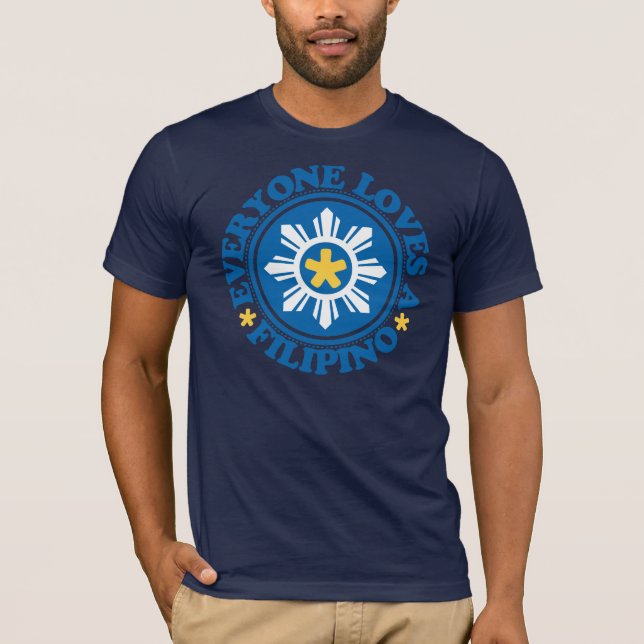 T-shirt Chacun aime un Philippin - bleu (Devant)