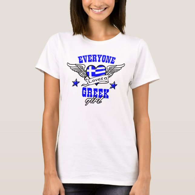 T-shirt Chacun aime une fille grecque (Devant)