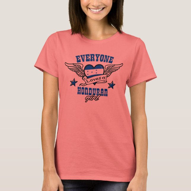 T-shirt Chacun aime une fille hondurienne (Devant)
