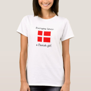 T-shirt Chacun aime une pièce en t danoise de fille