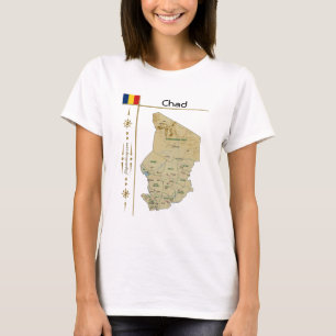 T-Shirt Chad Carte + Drapeau + Titre