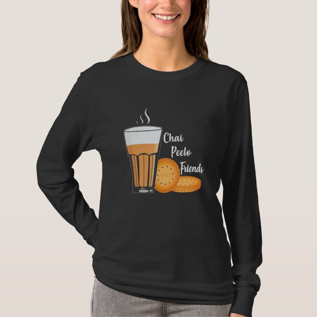 T-shirt Chai Peelo Amis Funny Hinidi Mème Chai Tea Bisc (Devant)