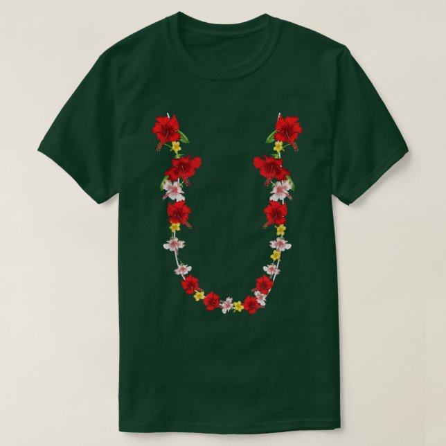 T-shirt Chaîne de fleurs hawaïennes Tropical Summer Floral (Design devant)