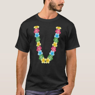 T-shirt Chaîne de fleurs hawaïennes Vibes d'été coloré Lei