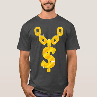 T-shirt Chaîne Hip hop Dollar Gold