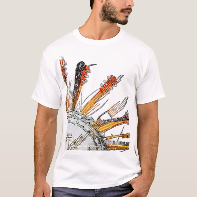 T-SHIRT CHAÎNES DE GUITARE AU SOLEIL (Devant)