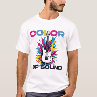 T-shirt Chaînes vibrantes : Explosion de couleur de guitar