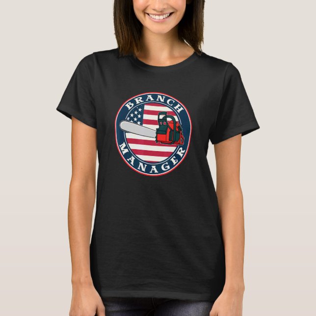 T-shirt Chainsaw American Flag Manager (Devant)