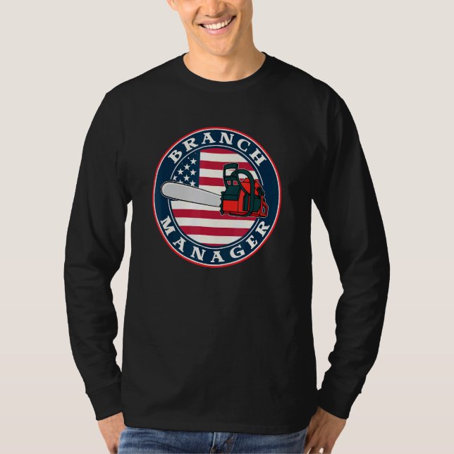 T-shirt Chainsaw American Flag Manager (Devant)
