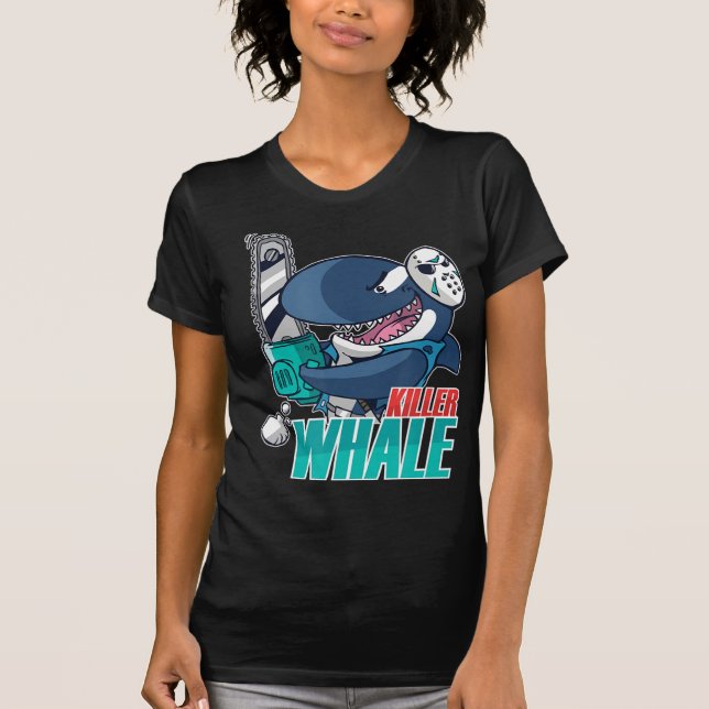 T-shirt Chainsaw Killer Whale Costume Amusant Orca Hallowe (Devant)
