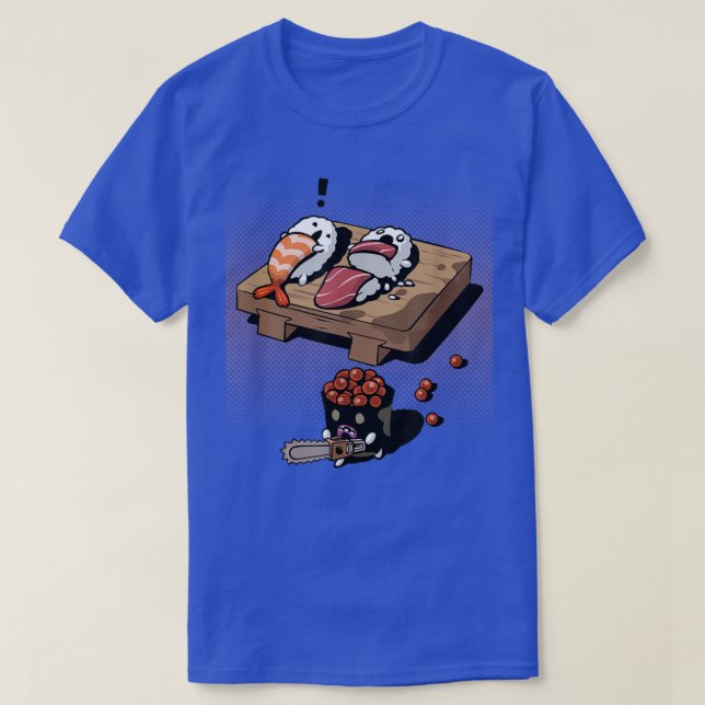 T-shirt Chainsaw Sleeping - Funny Japanese Sushi  (Design devant)