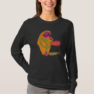 T-shirt Chainsaw Vaporwave Retro 80s Art Déplaisant Animal