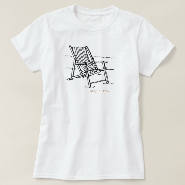 T-shirt Chaise Adirondak sur la plage (Design devant)