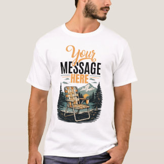 T-shirt Chaise de jardin vintage graphique d'été avec mess