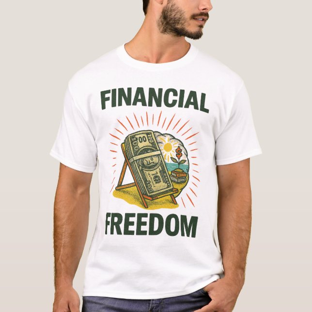 T-shirt Chaise de plage de la liberté financière pour les  (Devant)