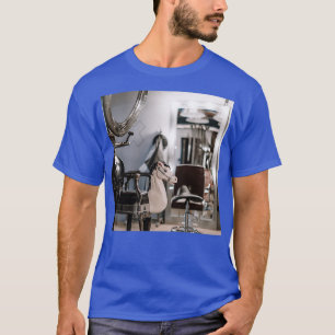 T-shirt chaise en cuir de barbier vintage