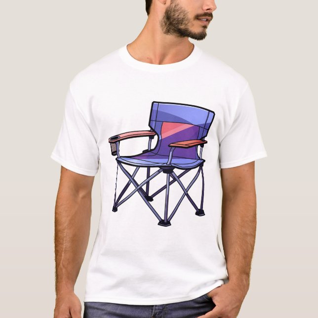 T-shirt Chaise pliante Pour La Fête De Camping (Devant)