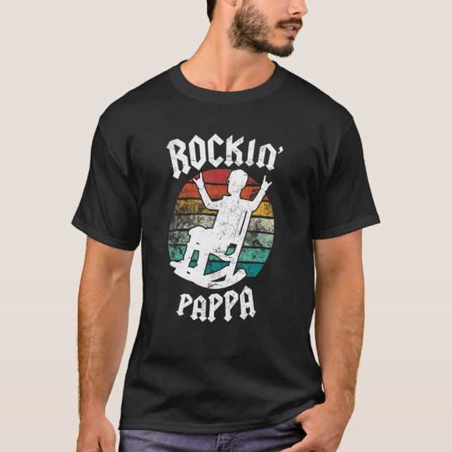 T-shirt Chaise Rockin' Pappa Chaise Rockking Grand-pa Conc (Devant)