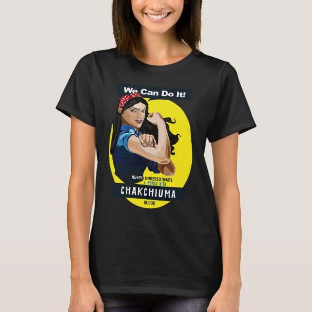 T-shirt Chakchiuma Native American Indian Woman No Underes (Devant)